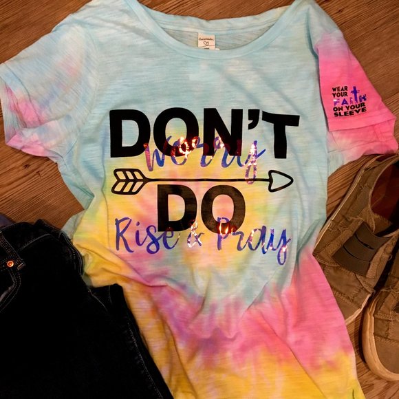Tie Dye Graphic Tee Shirt, Multi colored, size L & XL - Picture 1 of 4